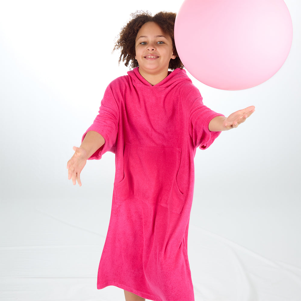 Kids Pink Towel Poncho