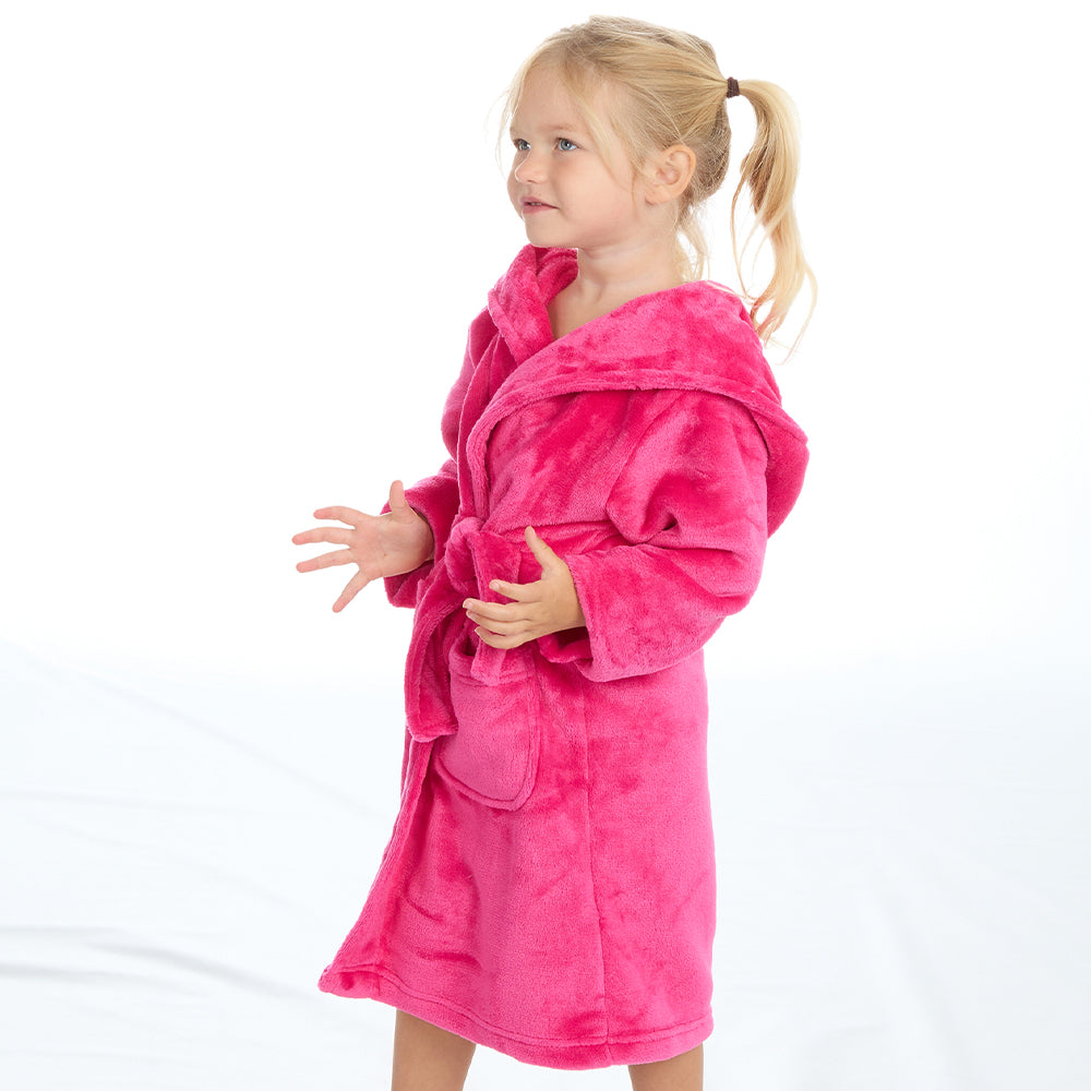 Infant Girls Plain Fuchsia Dressing Gown