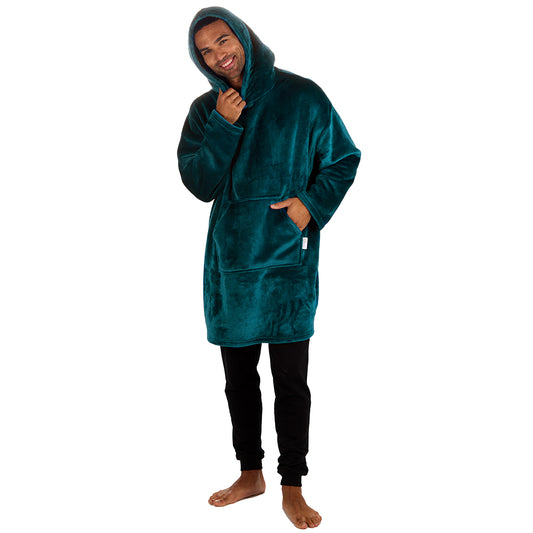 Mens Shimmer Teal Blanket Hoodie