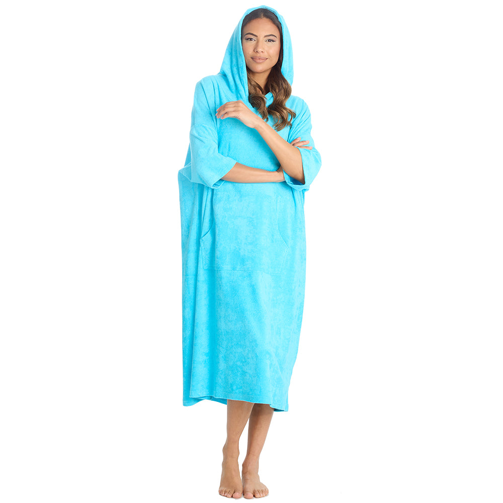 Ladies Aqua Towel Poncho 