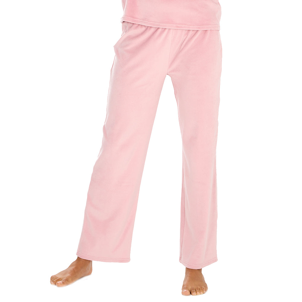 Ladies Pink Shimmer Fleece Pyjama Set