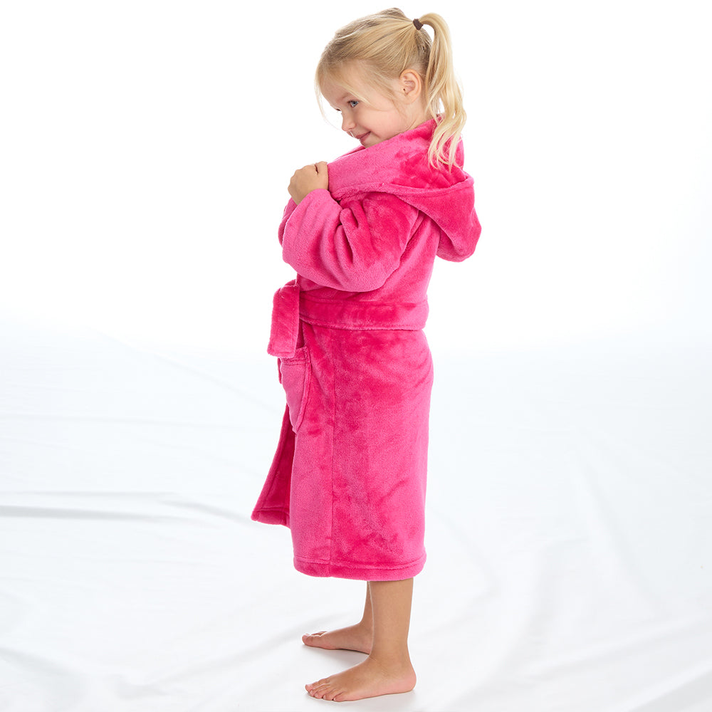 Infant Girls Plain Fuchsia Dressing Gown