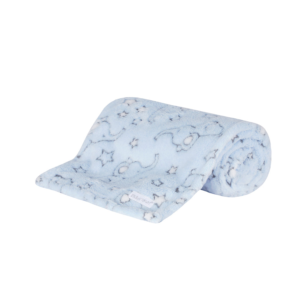 Baby Blue Elephant Jacquard Blanket