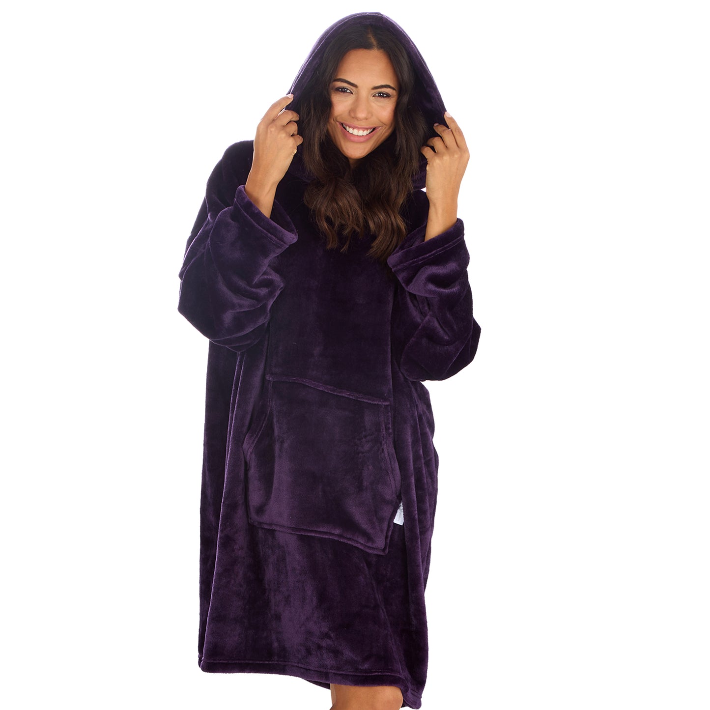 Ladies Shimmer Plum Blanket Hoodie