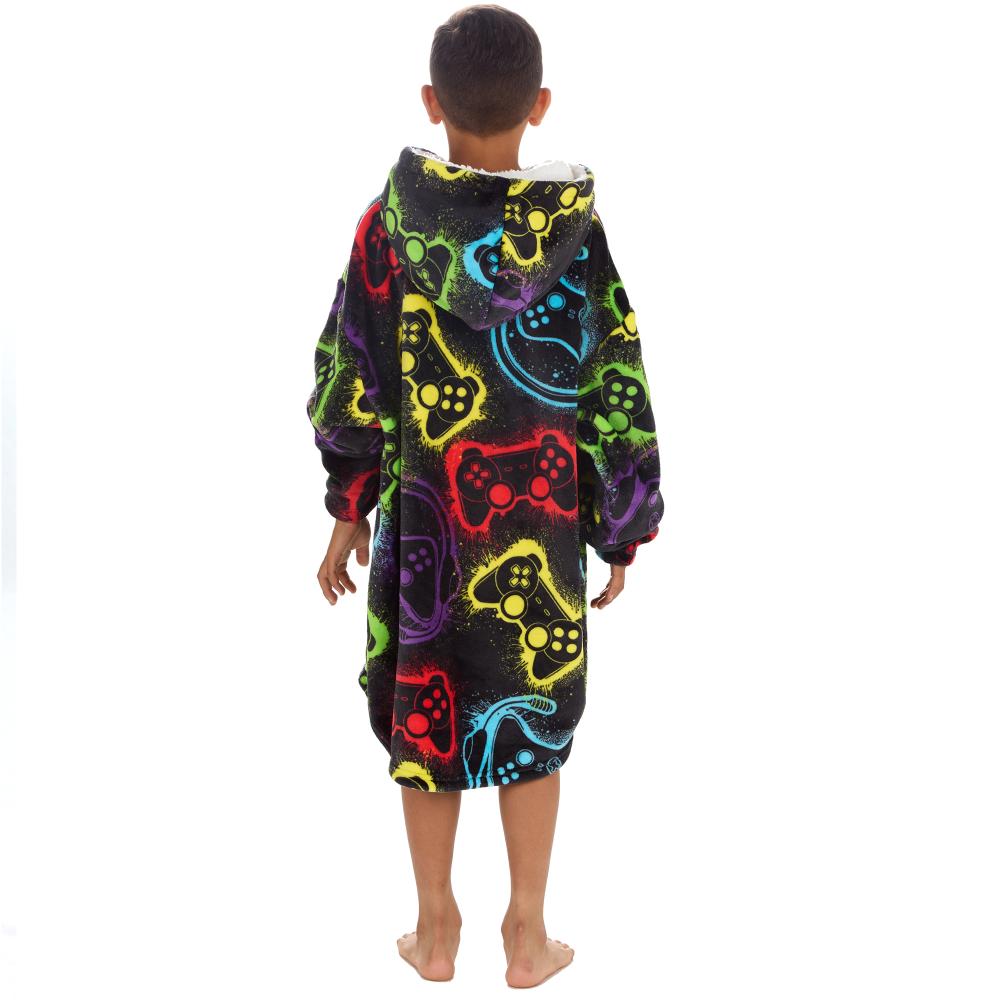 Boys Gaming Black Blanket Hoodie