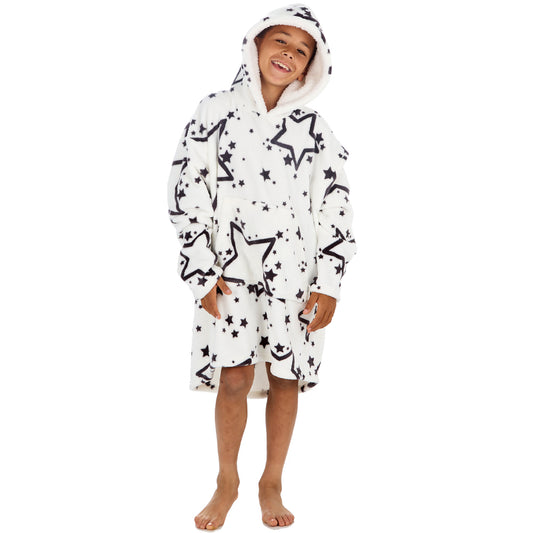 Boys Stars White Blanket Hoodie