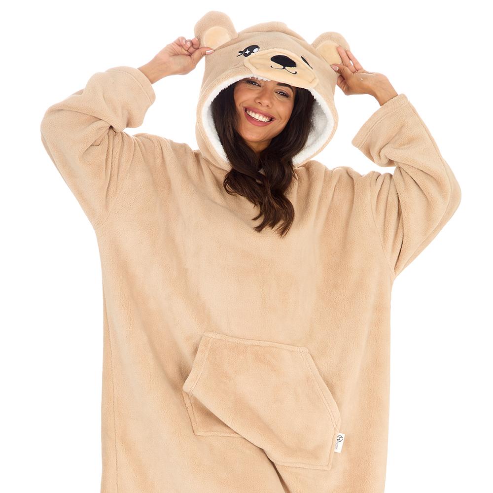 Ladies Teddy Bear Blanket Hoodie