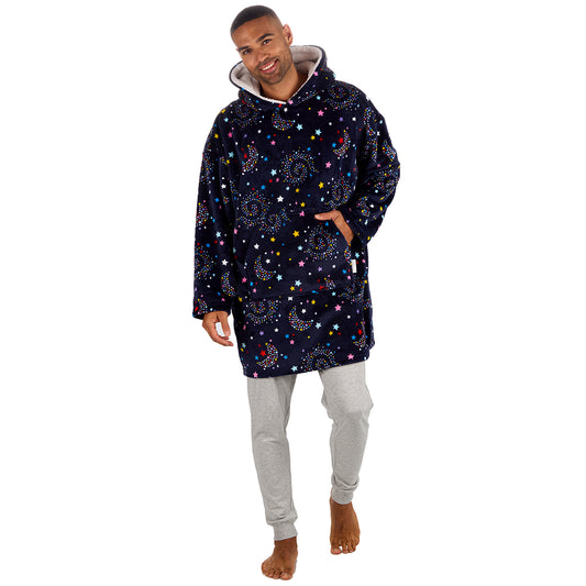 Mens Galaxy Navy Blanket Hoodie