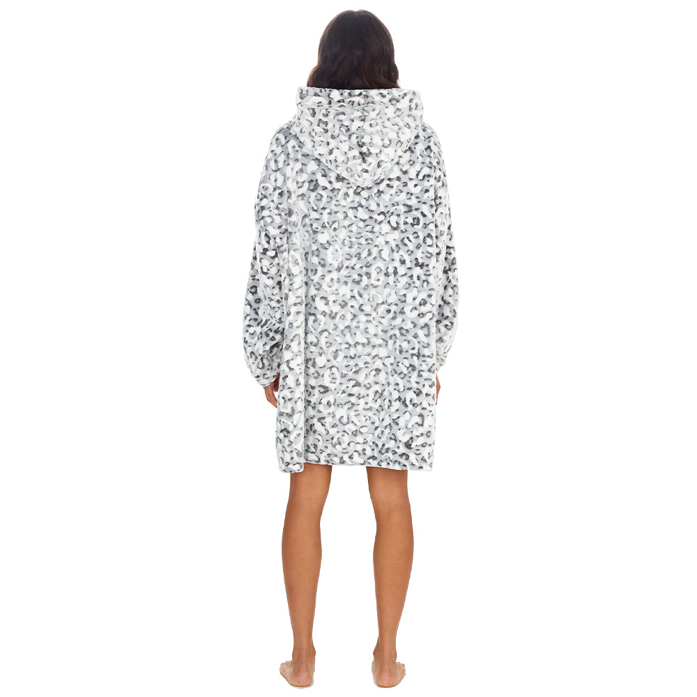 Ladies Leopard Blanket Hoodie