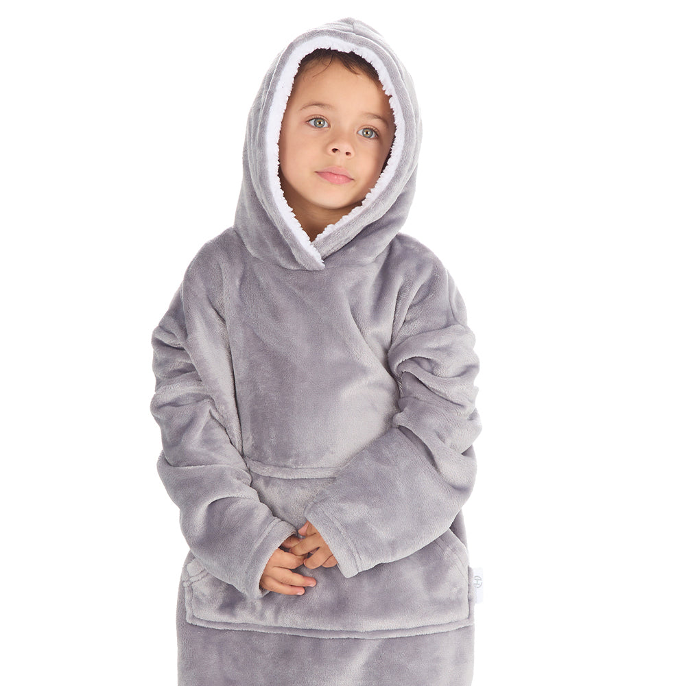 Infant Kids Silver Mini Fleece Blanket Hoodie 