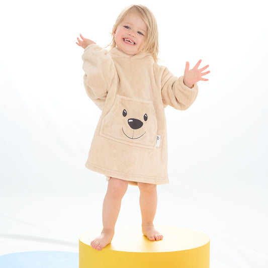 Toddler Kids Teddy Bear Mini Blanket Hoodie