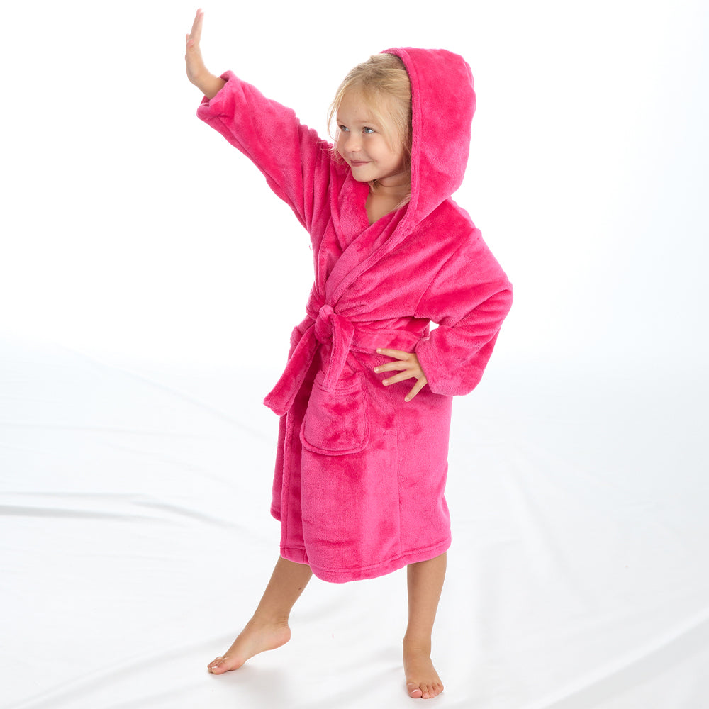 Infant Girls Plain Fuchsia Dressing Gown