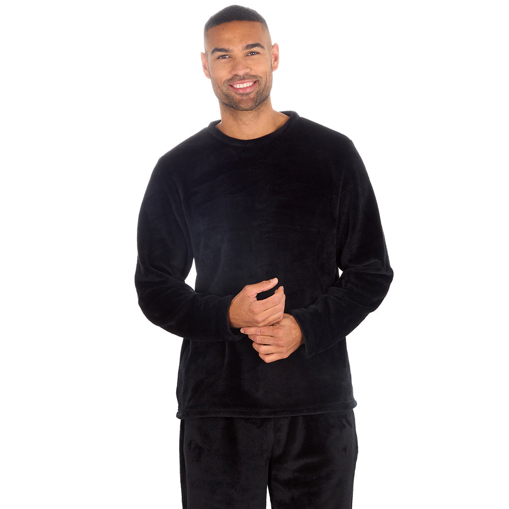 Mens Shimmer Black Fleece Lounge Set